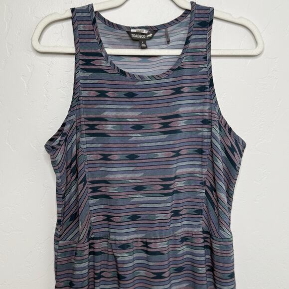 Toad & Co Women's Size L Sunkissed Maxi Floral Dress Blue/Purple Wrap Cut Out - Picture 5 of 14